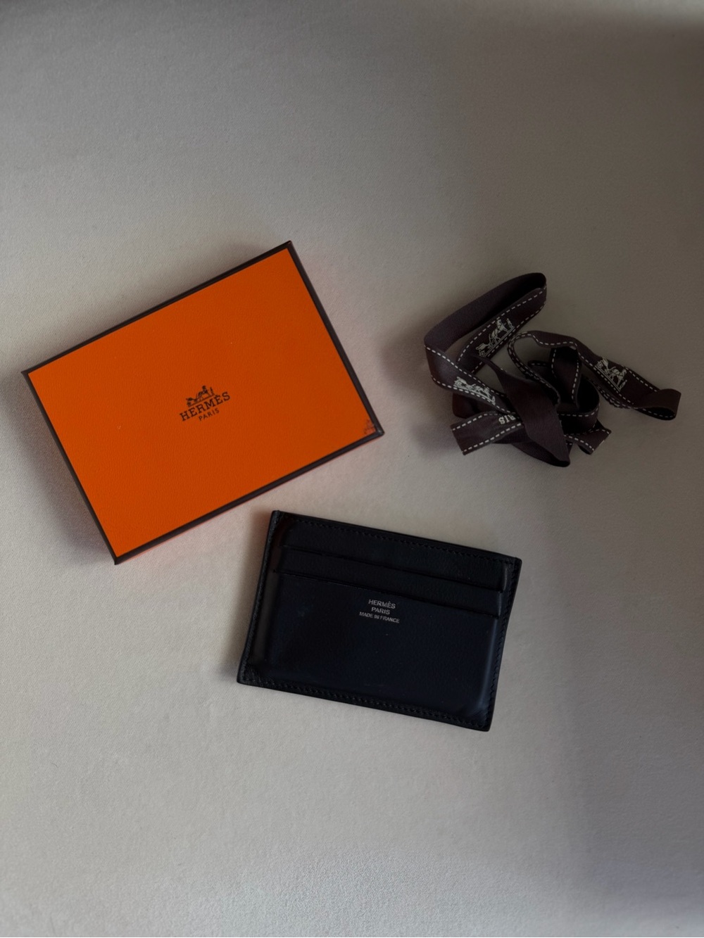 Hermes Black Leather Card Holder
